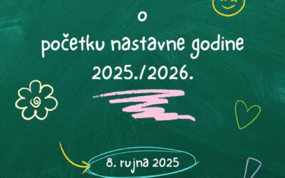 Obavijest o početku nastavne godine